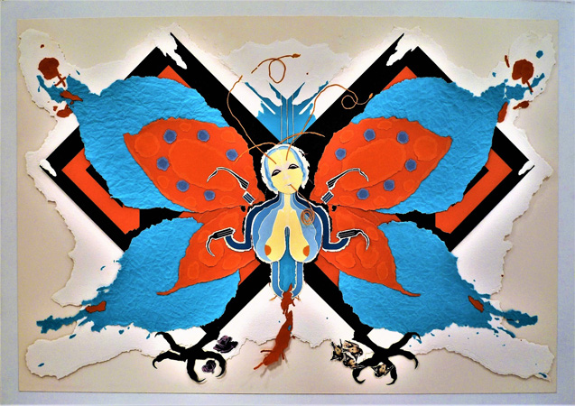 Mariposa rapaz se dispone a merendar